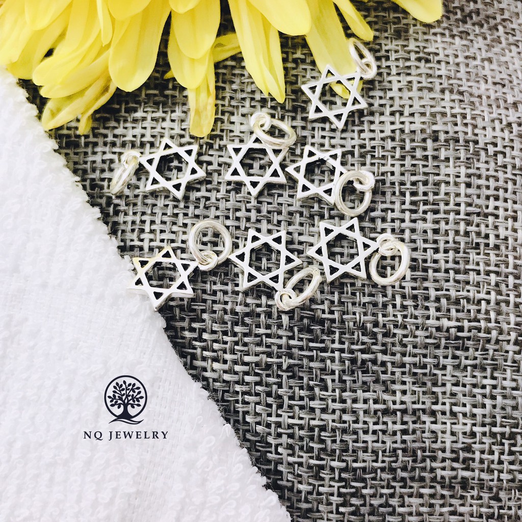 Charm bạc hình ngôi sao 6 cánh treo - NQ Jewelry