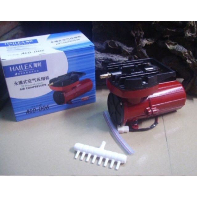 Hailea ắc quy 55w-Máy sủi bể cá hải sản chạy ac quy,máy sục khí- máy tạo oxy cho cá hailea ACO-006D 55w