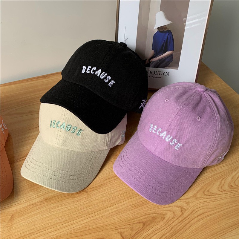 Nón Kết Thêu Chữ Because Thời Trang Hàn Quốc Cho Nam Nữ