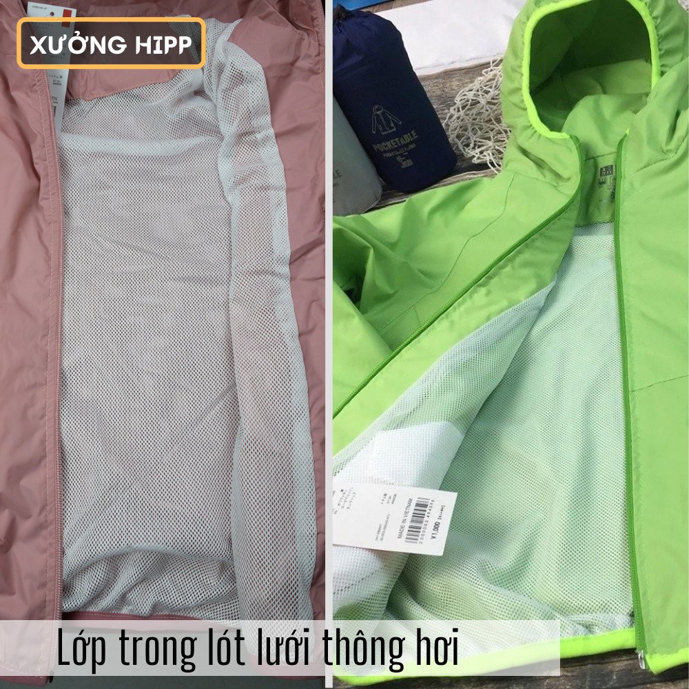 Áo khoác gió cho bé trai, bé gái từ 5 - 14 tuổi, chất vải dù ngoại chống nước và gió rét Xưởng Hipp, KGTE