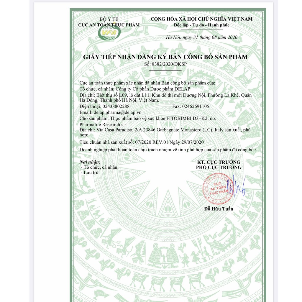 Fitobimbi D3+K2- Bổ sung vitamin D3 và vitamin K2, giúp hỗ trợ hấp thu canxi cho cơ thể. · Hỗ trợ xương, răng chắc khỏe