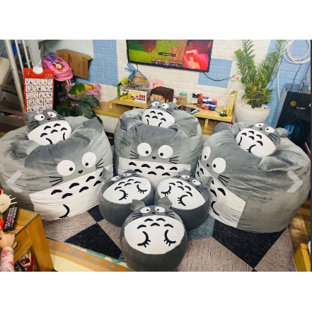 Combo bộ 3 ghế lười hạt xốp giúp bé yêu thích việc đọc sách hơn - Mèo Totoro