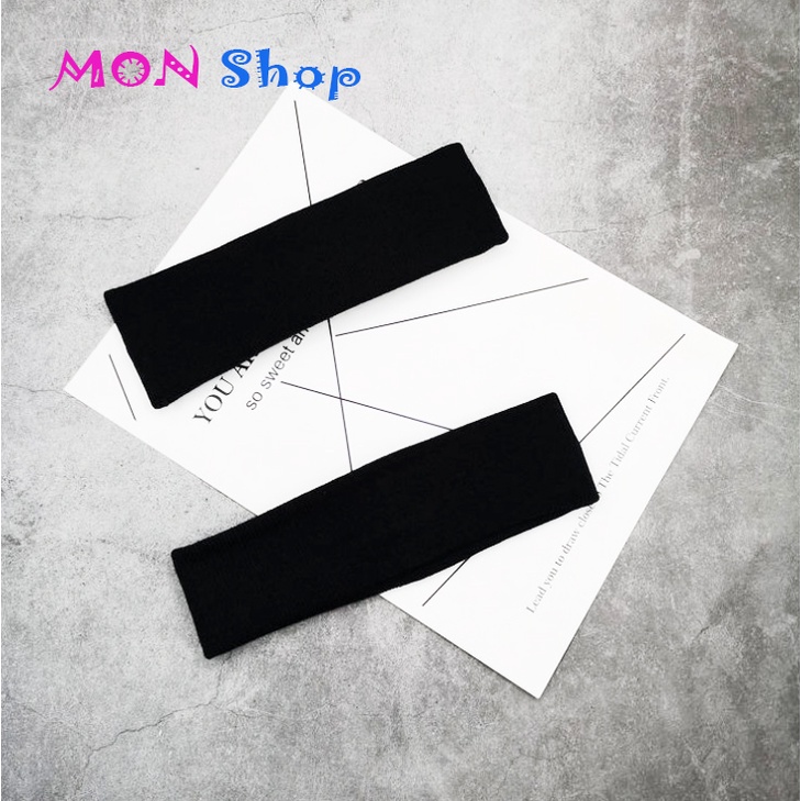 Băng đô thể thao len bản lớn Headband đeo trán tập Gym Yoga chơi thể thao thời trang ĐEN TRƠN