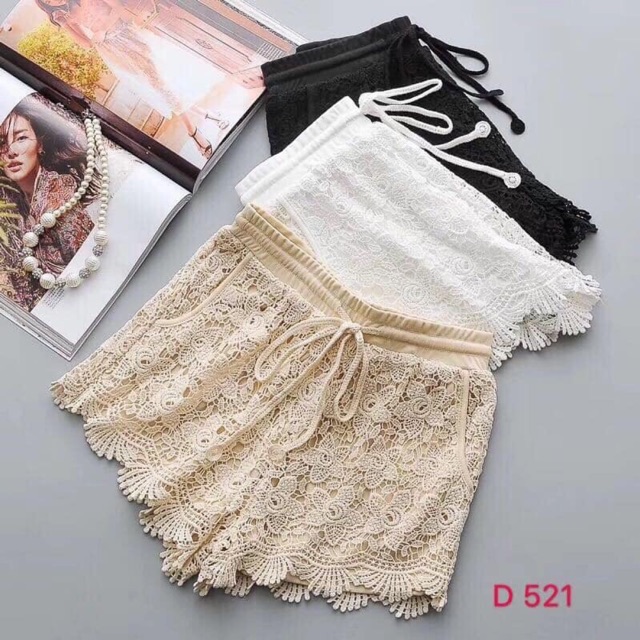 Quần sooc ren hàng QC