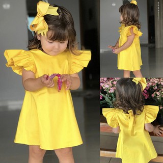Đầm bé gái thắt nơ eo
