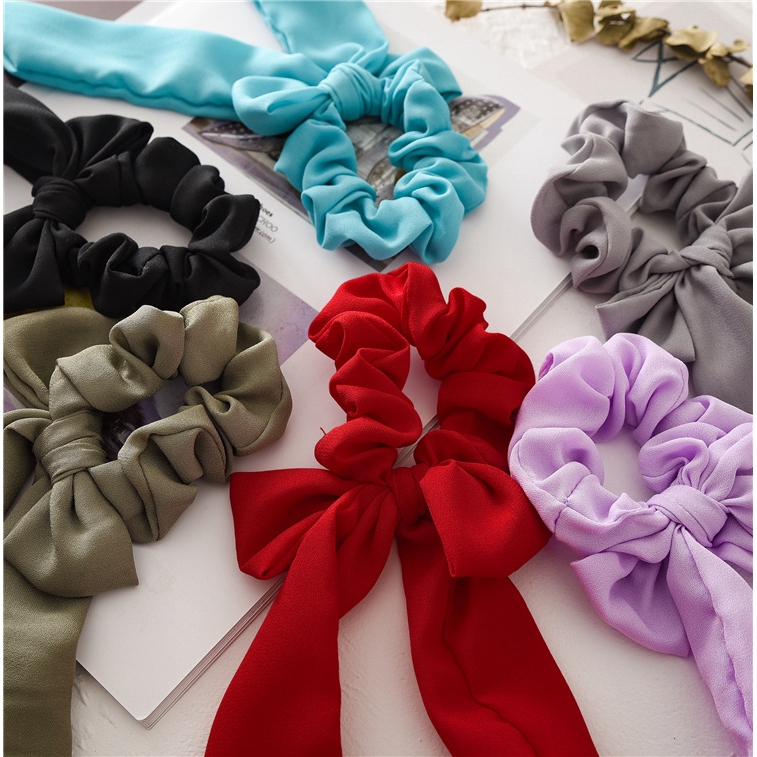 Dây buộc tóc thắt nơ ruy băng xinh xắn