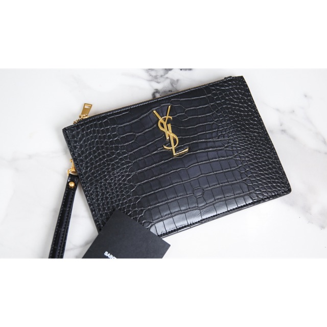 Túi cầm tay clutch chữ Y tag vàng da mềm hàng fullbox