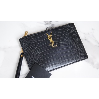 Túi cầm tay clutch chữ Y tag vàng da mềm hàng fullbox