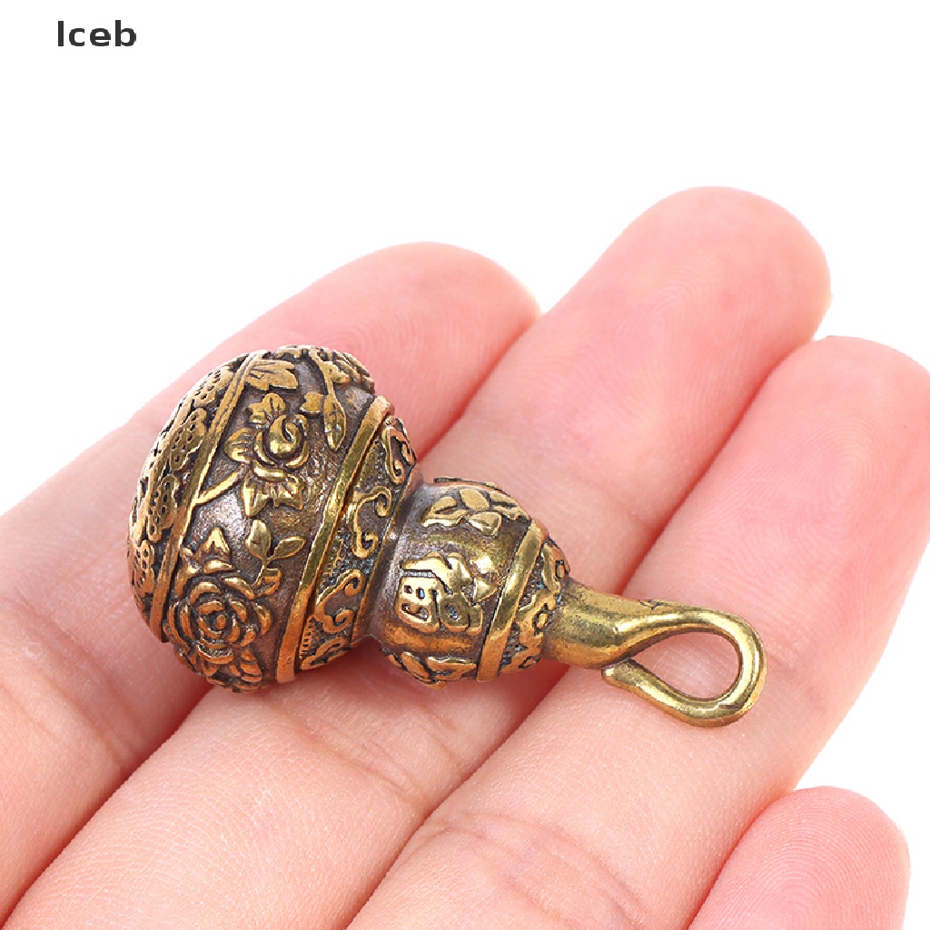 Hộp Đựng Thuốc May Mắn Hình Hồ Lô Bằng Đồng Thau Có Móc Khóa