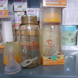 (200ml) bình sữa nhựa cổ hep PPSU KICHILACHI (tặng kèm núm ti thay thế size M)