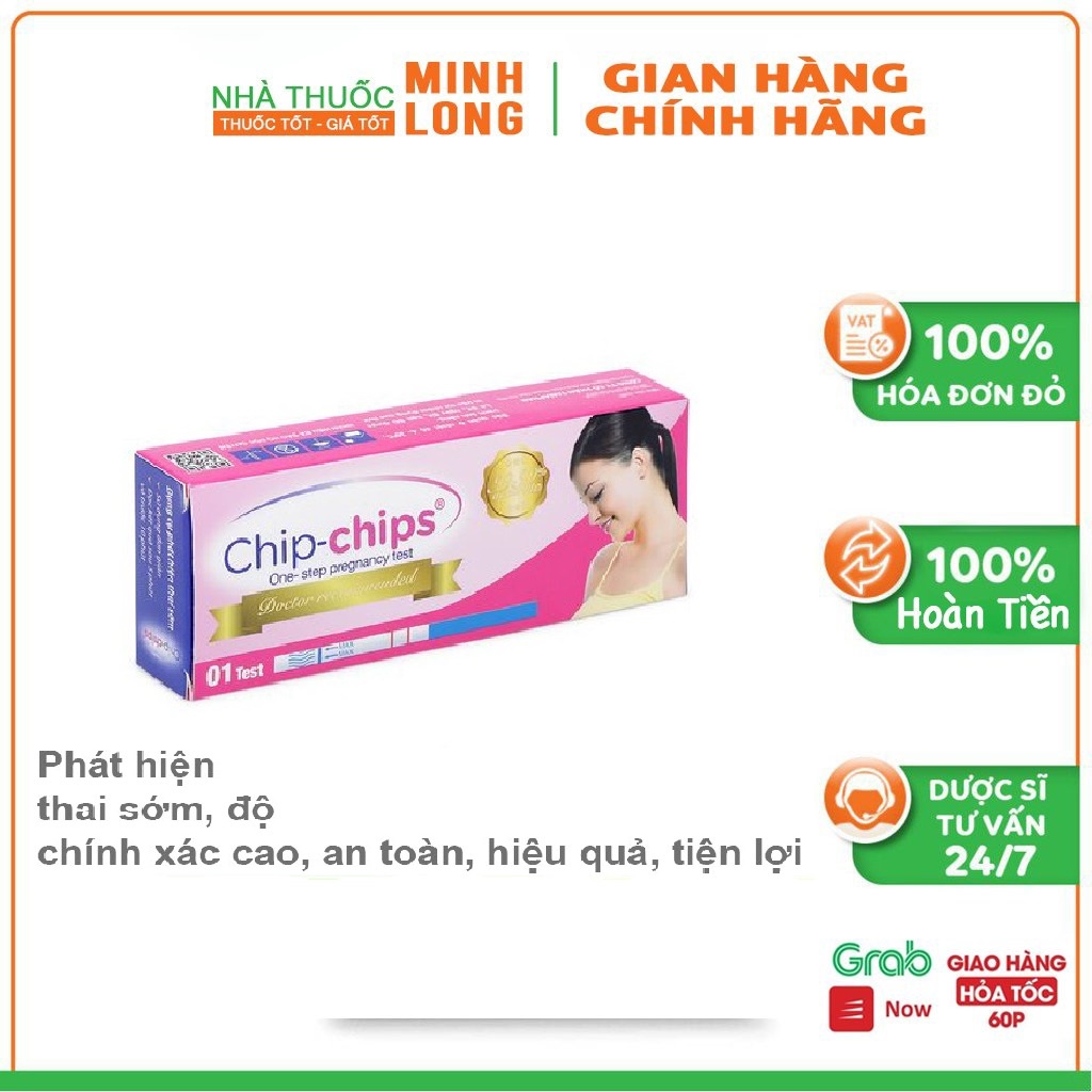 Que thử thai Chip Chips- Hỗ trợ thử thai hiệu quả  ( 1 Test )
