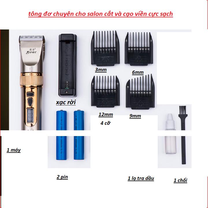Tông đơ cắt tóc cho salon boer a10 pin 2000aMh thời gian sử dụng 6h,có 4 cữ 1,5 va 4,5mm