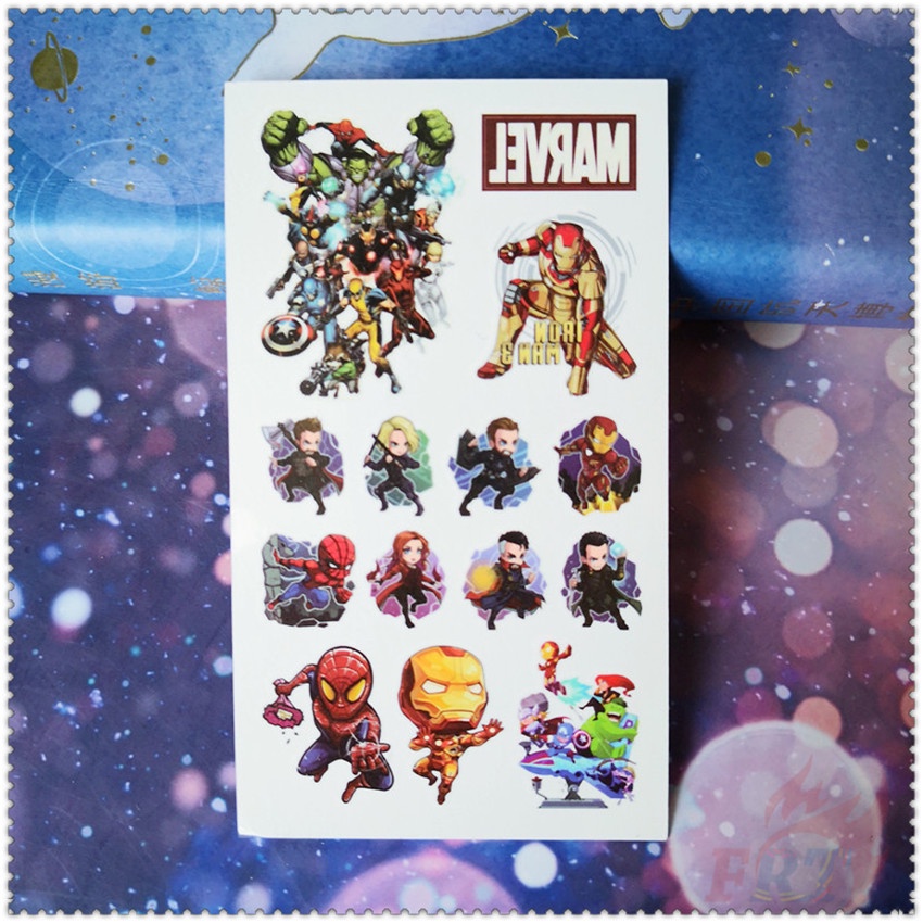 Tấm Hình Xăm Dán Tạm Thời Nhỏ Gọn Hình Siêu Anh Hùng Marvel Chống Nước Phong Cách Hấp Dẫn