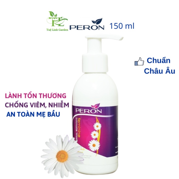 Dung dịch vệ sinh phụ nữ Peron 150ml dưỡng ẩm giảm ngứa liền da ngăn mùi hôi Tuệ Linh Garden