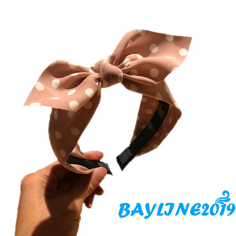 Băng Đô Thắt Nơ Họa Tiết Chấm Bi Dễ Thương Cho Nữ