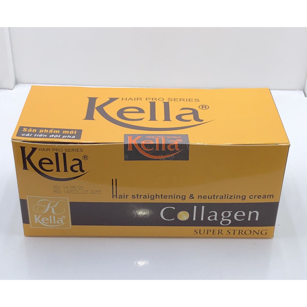 KEM DUỖI TÓC THUỐC ÉP TÓC KELLA COLLAGEN SUPER STRONG MÀU VÀNG