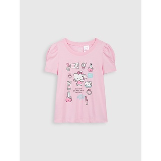 Áo phông bé gái cotton USA in hình Hello Kitty CANIFA - 1TS21S018