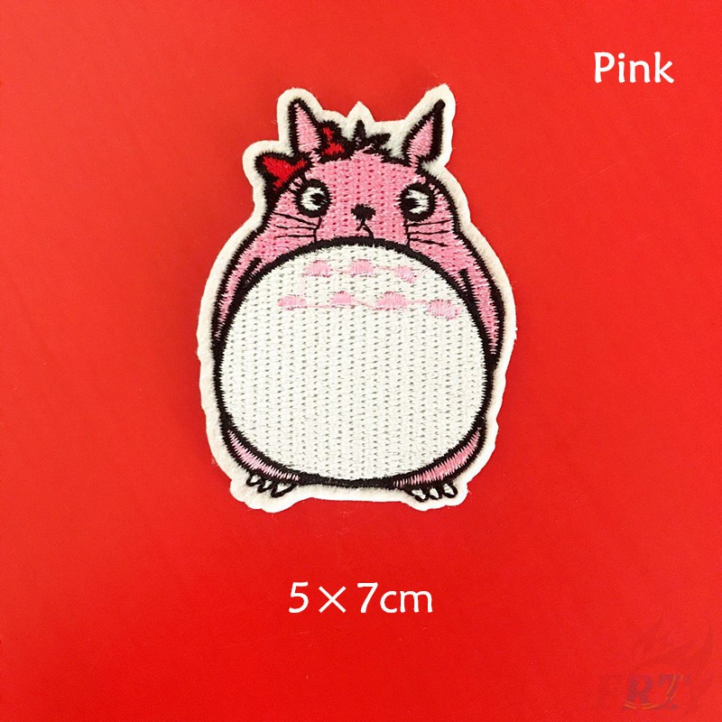 Miếng vá ủi thêu trang trí quần áo hình Totoro xinh xắn kiểu dáng tùy chọn