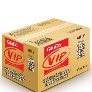 Free ship MÌ LY VIP LẨU THÁI TÔM 65G × 24LY hảo hảo