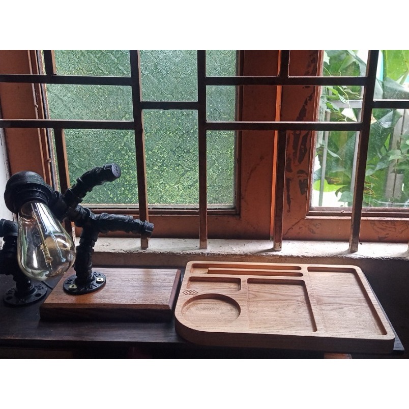 Khay gỗ đặt trên bàn làm việc - Khay để ví, chìa khóa, đồng hồ, điện thoại...