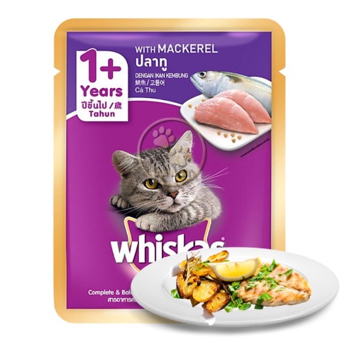 Pate WHISKAS cho mèo con, pate mèo trưởng thành gói 80g