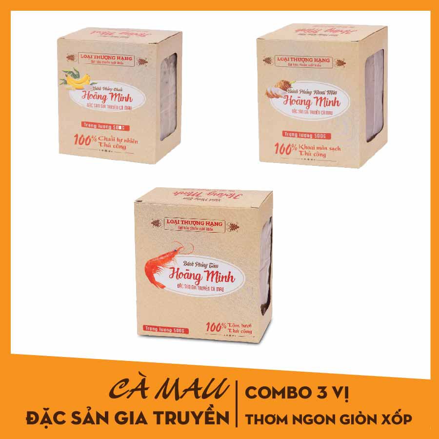 [COMBO 3 VỊ] Bánh phồng tôm Năm Căn kèm 01 hộp vị khác tùy chọn