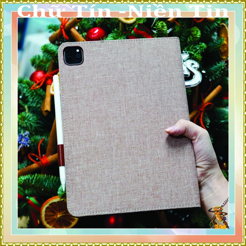 Bao da ốp khay dẻo vải jean may viền, ipad air 4, ipad pro 10.9 inch, pro 11 inch, pro m1 - dùng chung