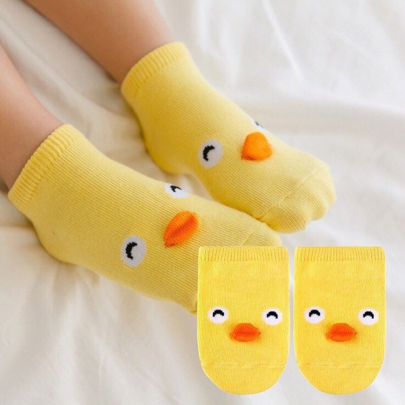 Tất chống trượt hình thú loại cổ ngắn cho trẻ sơ sinh KIDS SOCKS