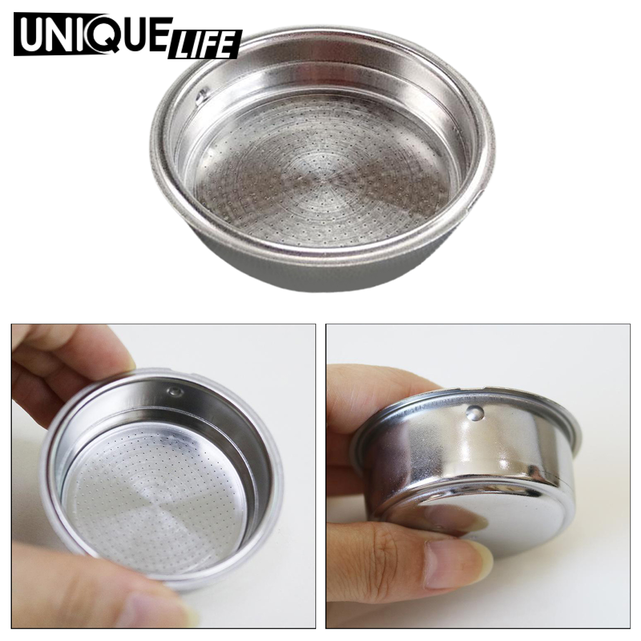 [Unique Life]Stainless Coffee Pressurized Cup Filter Basket 1-2 Cups BPA-Free Powder Bowl