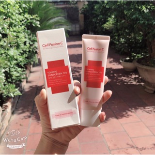 Kem chống nắng Cell Fusion hồng mẫu mới 50ml