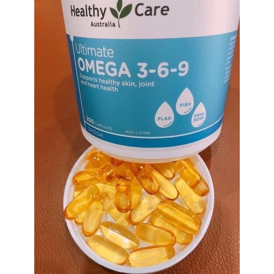 Omega 3 6 9 [Úc] Healthy care - 200 viên - Cung cấp Omega EPA DHA