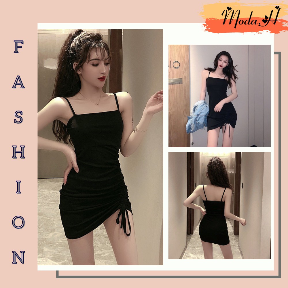 Váy Nữ Hai Dây Rút Eo, Đầm Nữ Ôm Body Rút Dây Moda.H | BigBuy360 - bigbuy360.vn