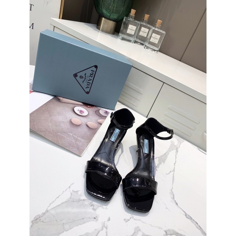 Dép Sandal da thật cao cấp Prada thiết kế đơn giản tinh tế