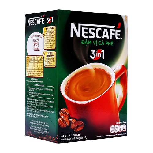 Cà phê rang xay hòa tan NESCAFE 3in1 Đậm vị cà phê / Đậm đà hài hòa hộp 340g