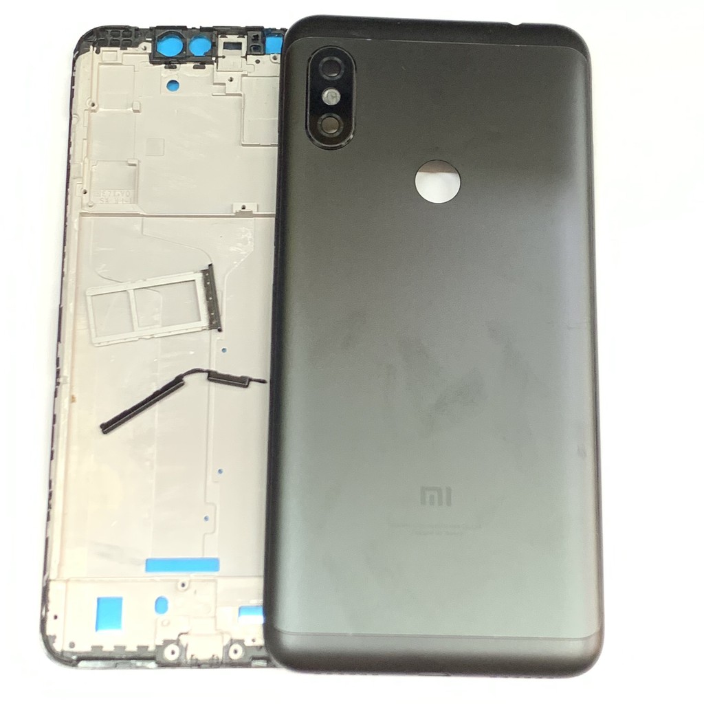 VỎ SƯỜN + KHUNG MÀN HÌNH + KHAI SIM ĐIỆN THOẠI XIAOMI REDMI NOTE 6 PRO ZIN .