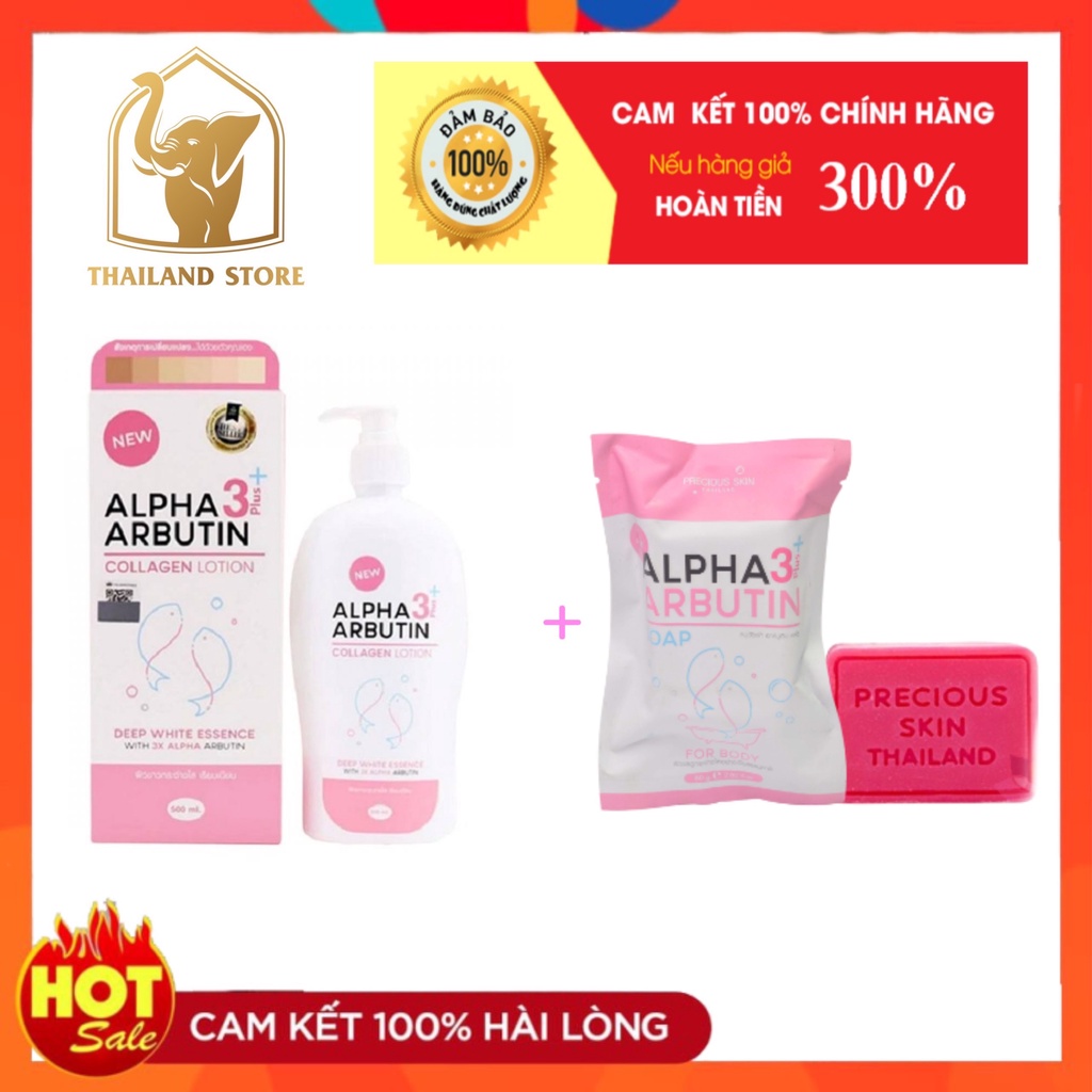 [COMBO] LOTION DƯỠNG THỂ VÀ XÀ BÔNG TẮM ALPHA ARBUTIN THÁI LAN CHÍNH HÃNG