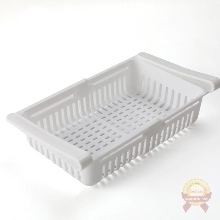 Khay rổ nhựa cài tủ lạnh điều chỉnh độ dài đựng thực phẩm tiết kiệm không gian
