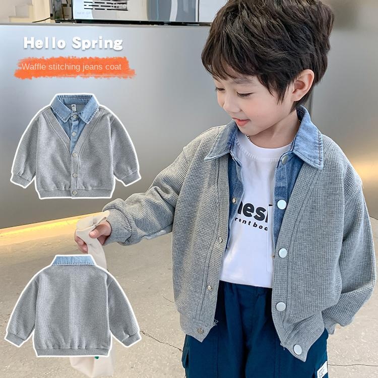 Áo Khoác Denim Thiết Kế Mới Thời Trang Mùa Xuân Thu Dành Cho Bé Trai