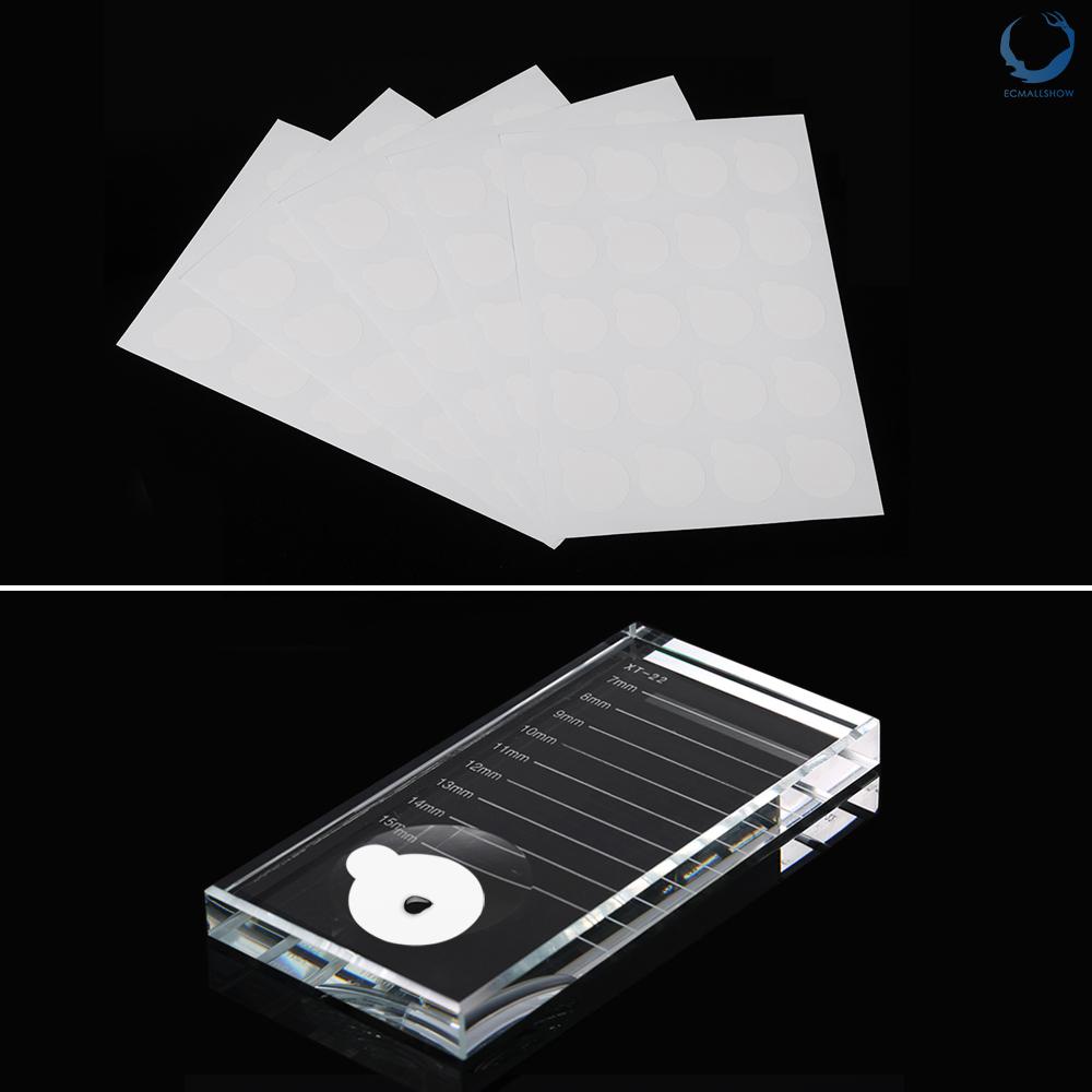 Ecmallshow 100pcs Disposable Eyelash Glue Holder Pallet Eyelash Extension Glue Pads Stand On Eyelash Glue Patches Sticker Small Size 2.5cm