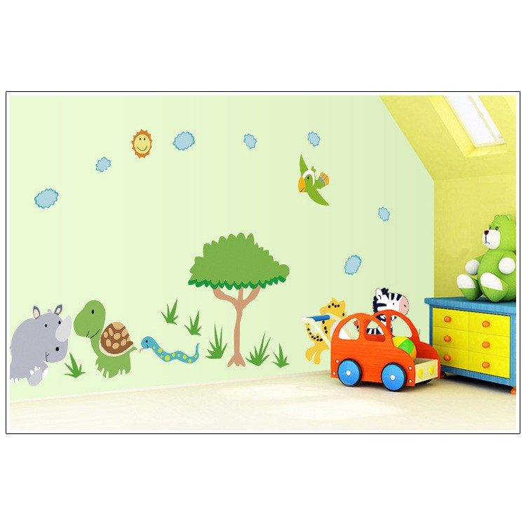 Decal dán tường Vườn thú nhỏ 2 - MSP DB038