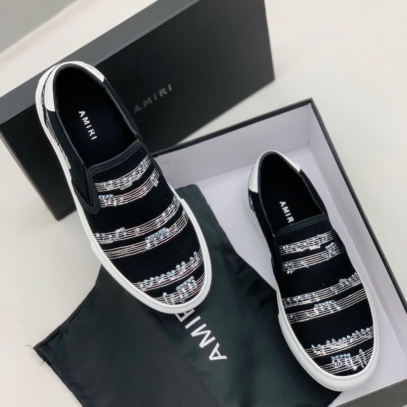 Giày Slipon Amiri họa tiết nốt nhạc đính cườm LA 2022 on web fullbox