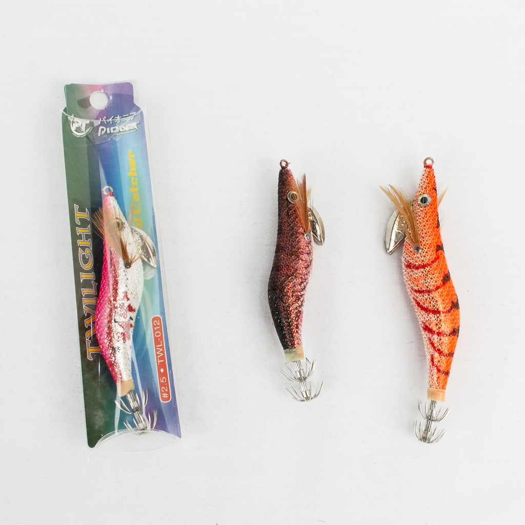 Mồi giả câu mực phát sáng ban đêm/ Mồi câu cá giả hình tôm chuyên câu Jig (Twilight Squid Jig TWL)