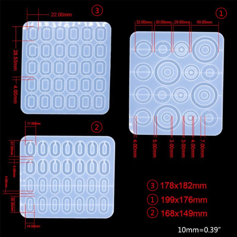 Khuôn Silicone Làm Bông Tai Epoxy Hình Học DIY