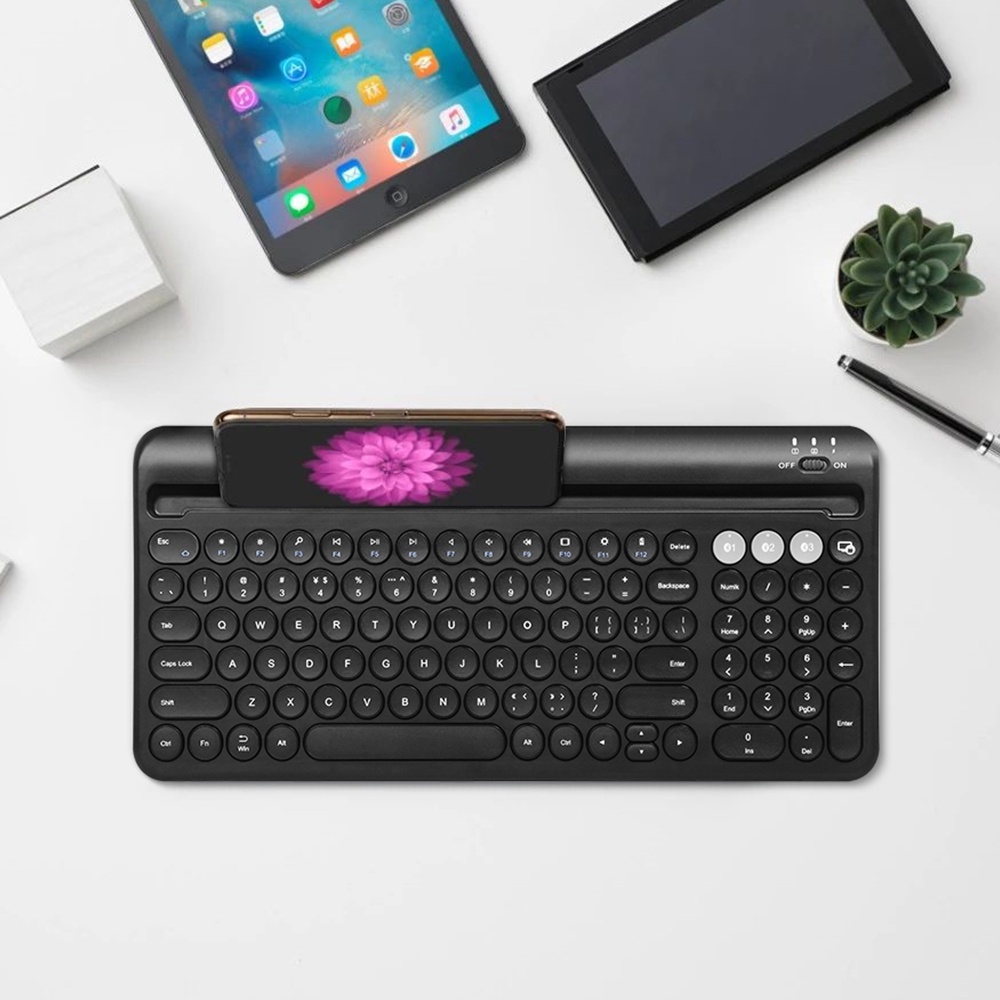 Bàn phím không dây Delux K2212V 100 phím có thể sạc lại dành cho Windows Mac