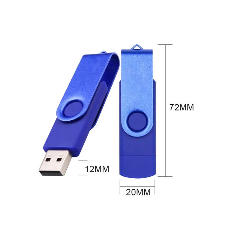 2 cổng USB OTG Flash Drive 8GB 16GB 32GB 64GB 128GB PC Android Điện thoại Pendrive USB 2.0 for Samsung Vivo Oppo