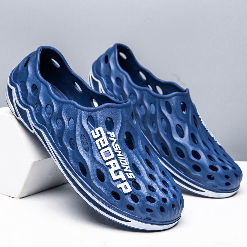 Xăng đan đế mềm chống trượt thiết kế đục lỗ thoáng khí thời trang mùa hè cho nam