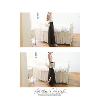 Chân váy dài Maxi, cạp thấp, cotton, Hàng order