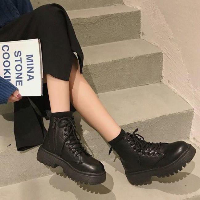 Giày Bốt Martin Anh Quốc Đế Dày Cổ Thấp Cỡ Lớn 35-43 42 Cho Nữ Khi Lái Xe Mô Tô JH