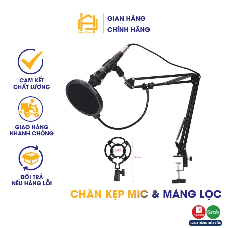 Chân kẹp mic và màng lọc thu âm Microphone NB35 - Giá đỡ kẹp bàn gắn micro livestream