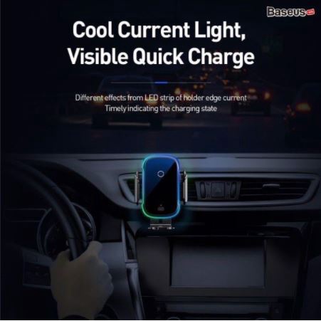 Bộ đế giữ điện thoại tích hợp sạc không dây trên xe hơi Baseus Light Electric Holder Wireless Charger 15W | BigBuy360 - bigbuy360.vn